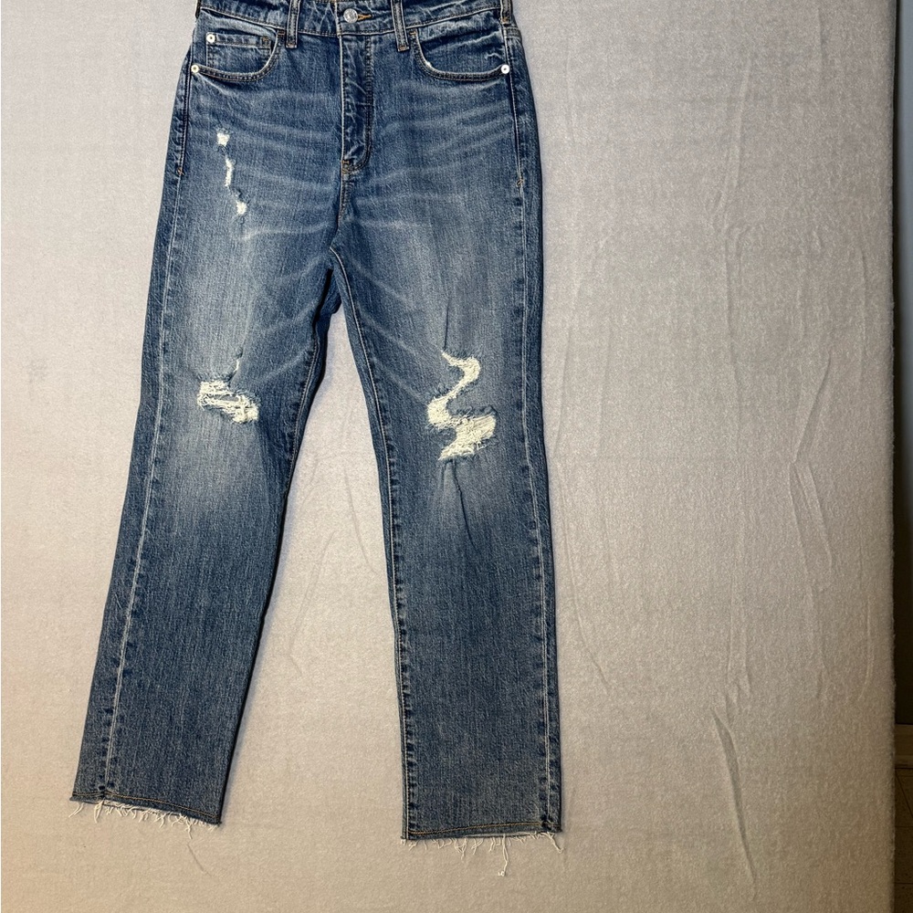 Anthropologie Pilcro The Vintage Straight Jeans, Distressing, Sz 27